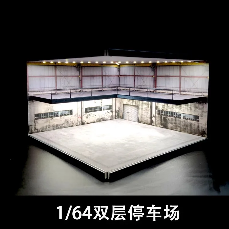 1/64 Alloy Car Model Exhibition Hall Garage Scene Double-Layer Storage Display Cabinet 2
