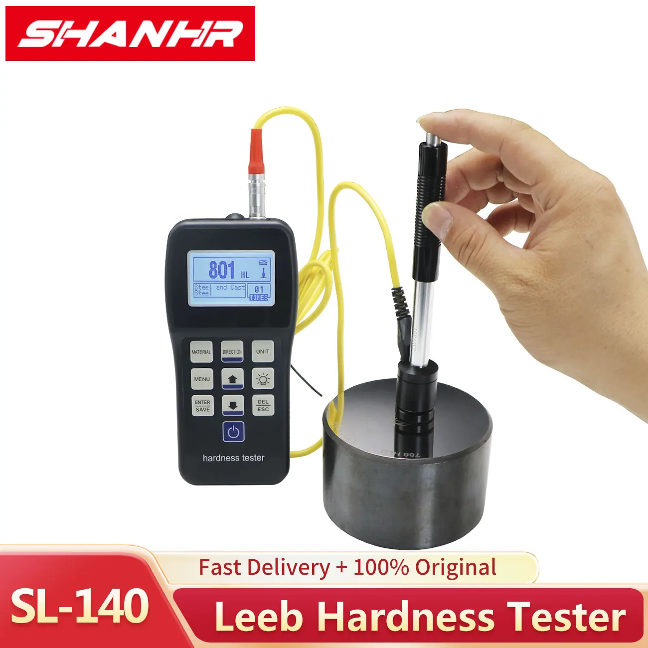 SHANHR SL-140 휴대용 디지털 Leeb 경도 시험기 다기능 경도 시험기 LCD 디스플레이 고정밀