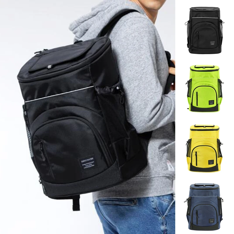 33L Refrigerator Bag Soft Large 36 Cans Insulated Cooler Backpack Thermal Isothermal Fridge Travel Beach Ice Beer