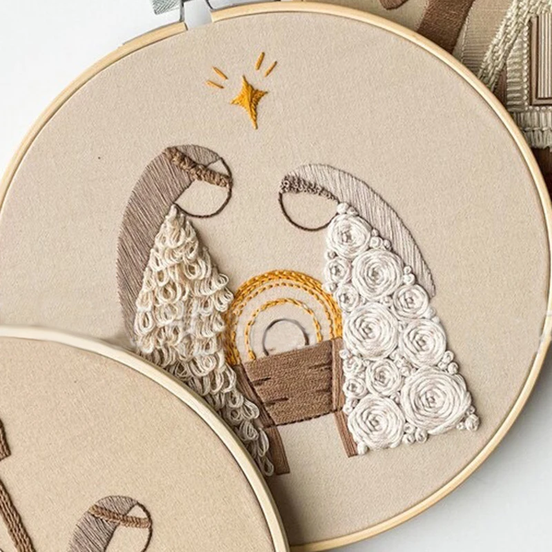 Description Picture 3 of itemNew Christmas Cross Stitch Nativity Scene Embroidery Kit Cross Stitch Set Non-finished Products Diy Religious Vintage Embroidery