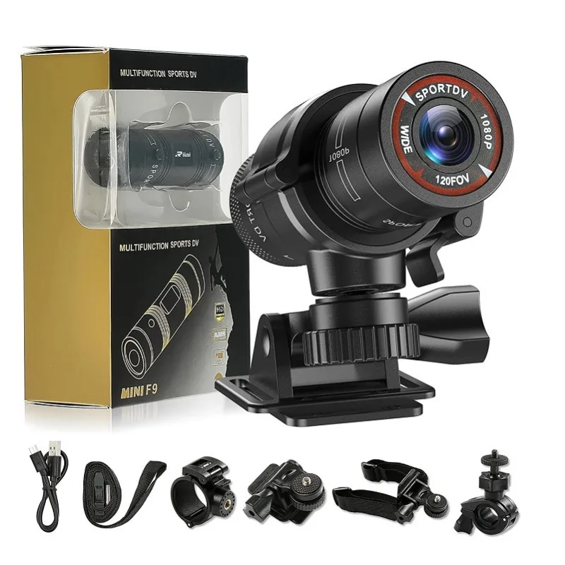 광각 방수 액션 카메라, HD 손전등 카메라, 자전거 헬멧 녹음기 액션 카메라