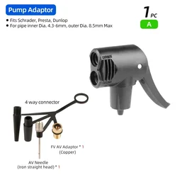 Versatile Bicycle Pump Nozzle Adapter with Dual Head Convertor for Schrader and Presta Valves (Type A N PM010)
