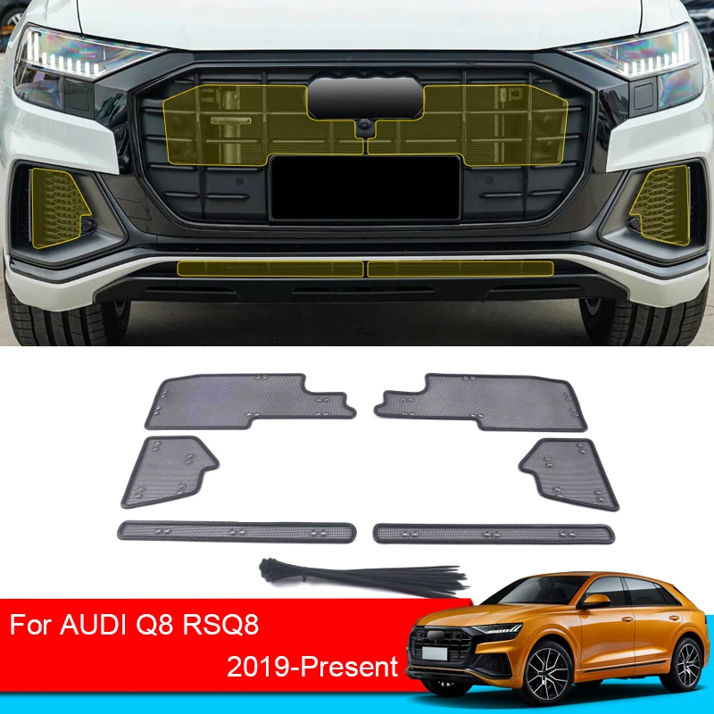 

Car Insect-proof Air Inlet Protection Cover Airin Insert Net Vent Racing Grill Filter For Audi Q8 RSQ8 2019-2025 Accessories