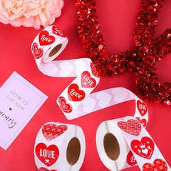 500Pcs/roll Love Stickers Heart Shape Scrapbooking Label Adhesive Sticker for Gift Packaging Party Wedding Decoration Stationery