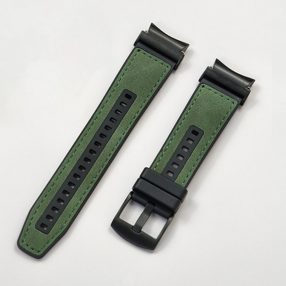 Premium Dual Material Strap for Smartwatches - Silicone & Leather Bracelet