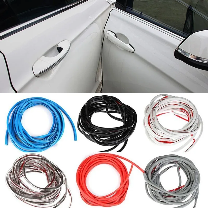 

5M/Pack Universal Car Door Edge Guards Trim Styling Moulding Protection strip Scratch Protector For Car Vehicle