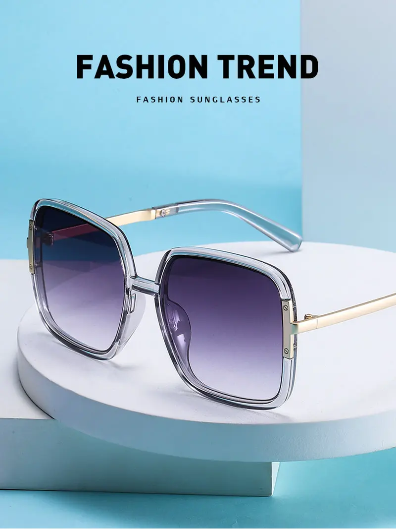 round sunglasses Fashion new box sunglasses for women luxury designer trendy wear traveling driving sun glasses UV400 green gafas de sol mujer round sunglasses