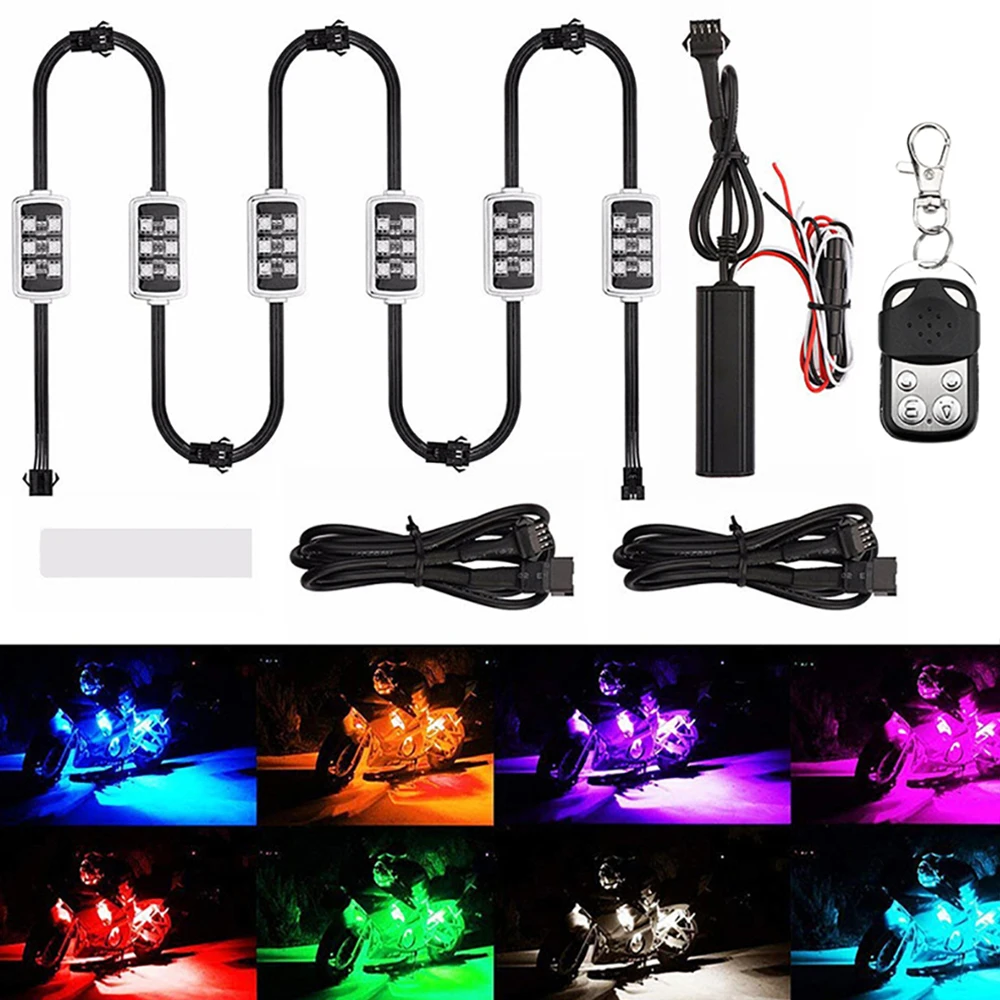 Motorcycle led lights motorcycle accessories Rear Tail Light Motorcycle Moto Smart Brake Lights LED Motorcycle Light 6 RGB 36 LED