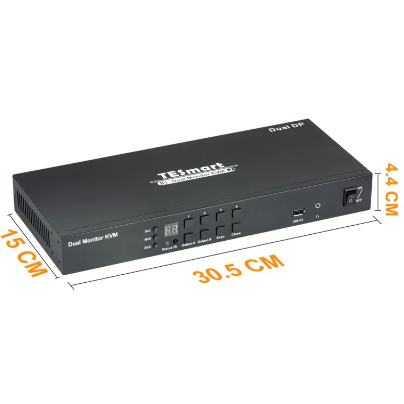 

TESmart DisplayPort KVM Switch 4K60hz with Audio USB DP 1.2 USB Keyboard Mouse KVM Hub for PC Laptop 8 Port Dual DP Monitor