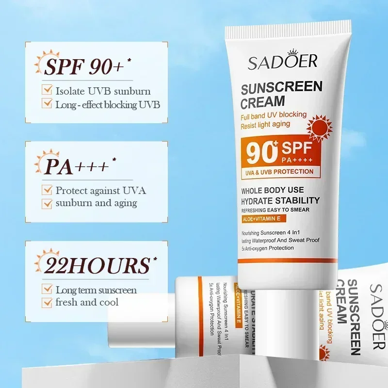 SPF90+ UV Protection, Sun Protection, Whitening, Moisturizing, Face and Body Sun Skin Care and Anti-aging