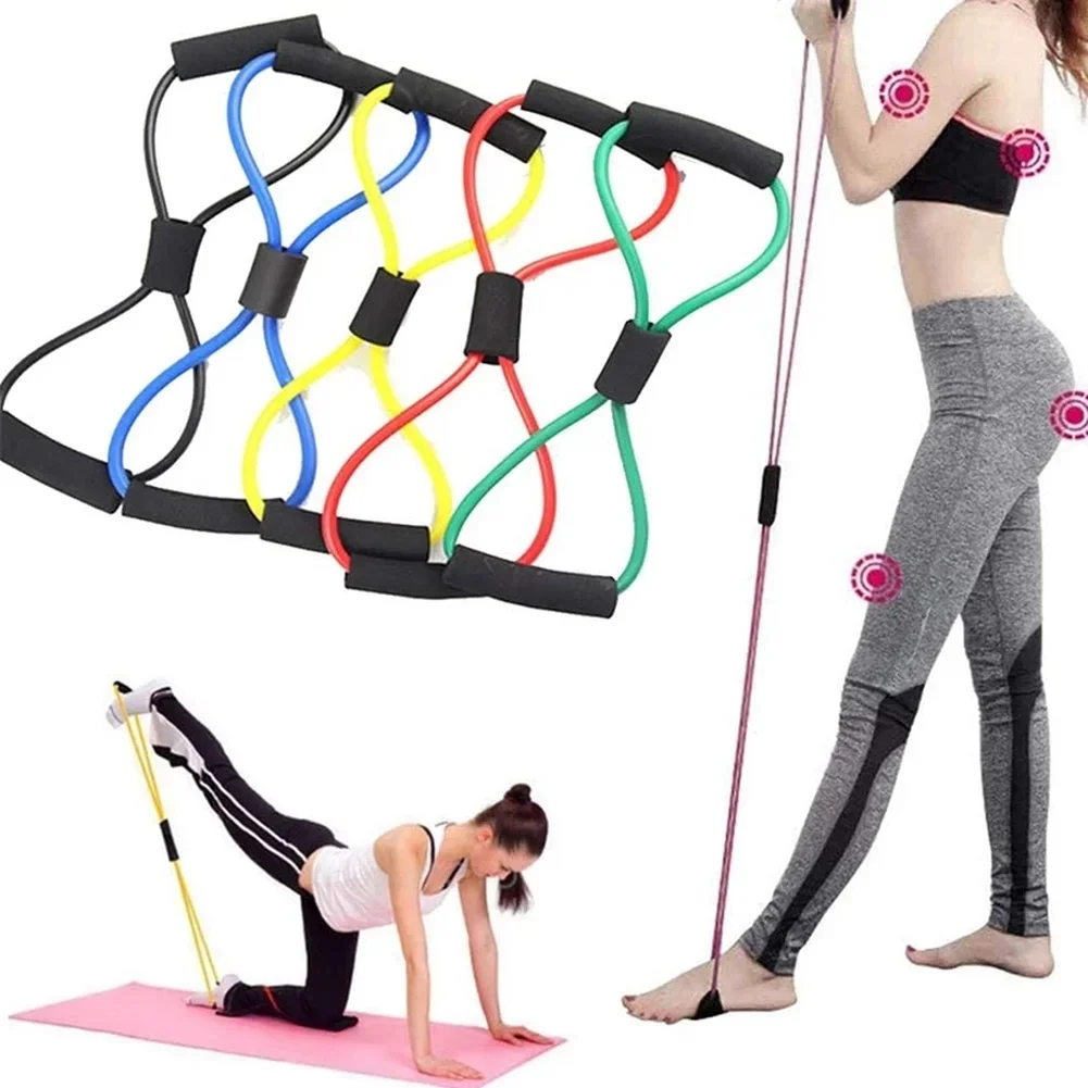 Yoga Resistance Exercise Bands Gym Fitness Equipment Pull Rope 8 Word Chest Expander Elastic Muscle Training Tubing Tension Rope resistance bands pull up assistance bands chest expander resistance band fitness tension rope resistance strap yoga stretch strap suspension training strap