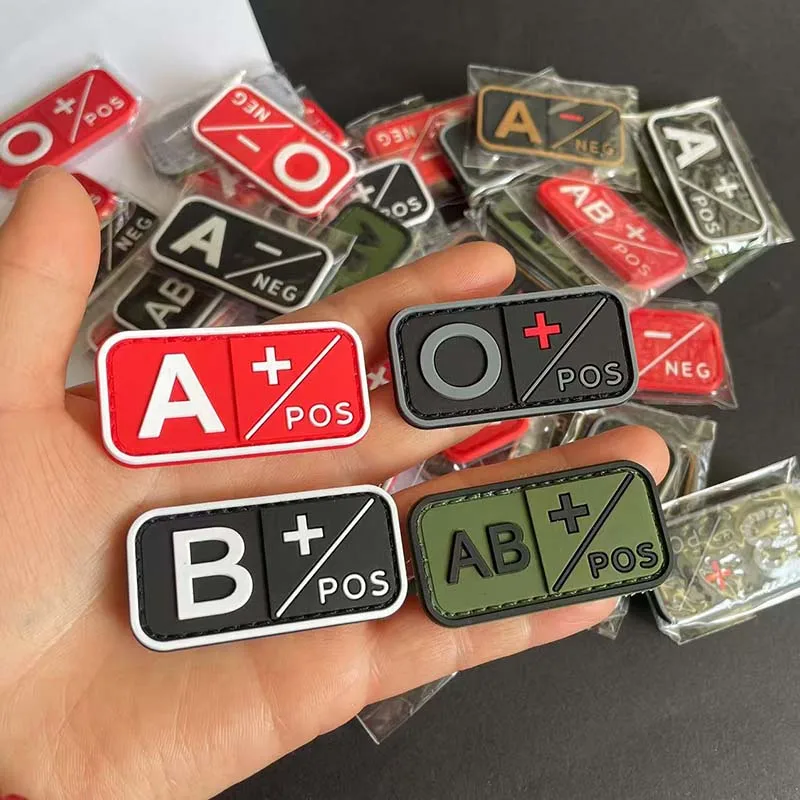 2 Toppe Con Gruppo Sanguigno 3D In Gomma PVC A B AB O O Toppe In - Foto 6