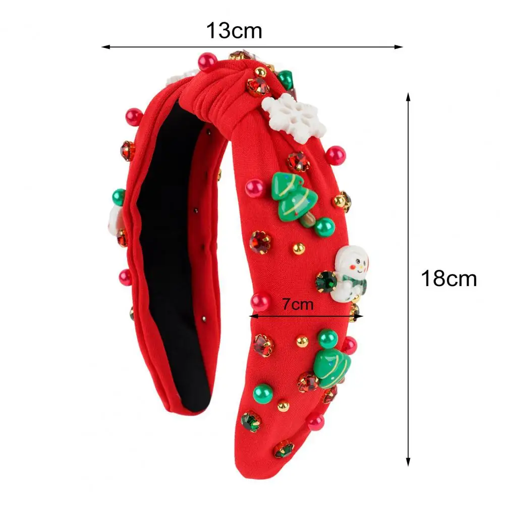 Christmas Headband Women Christmas Tree Headband Rhinestones Lightweight Festive New Year Hair Accessory for Parties