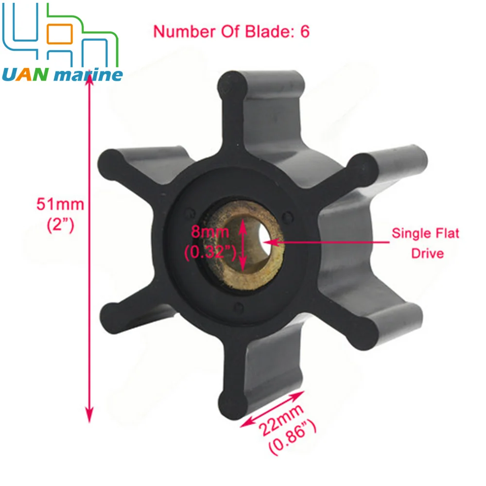 6303-0001 Flexible Water Pump Impeller Kit For Jabsco Inboard Marine 6303-0003 CEF 500138 JMP 7053