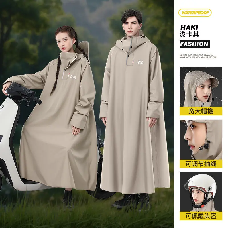Motorcycle Raincoat Long Full Body Rainstorm Proof Poncho Women Men's Thick Cycling Rain Coat Hiking Camping Rainwear Rain Gear