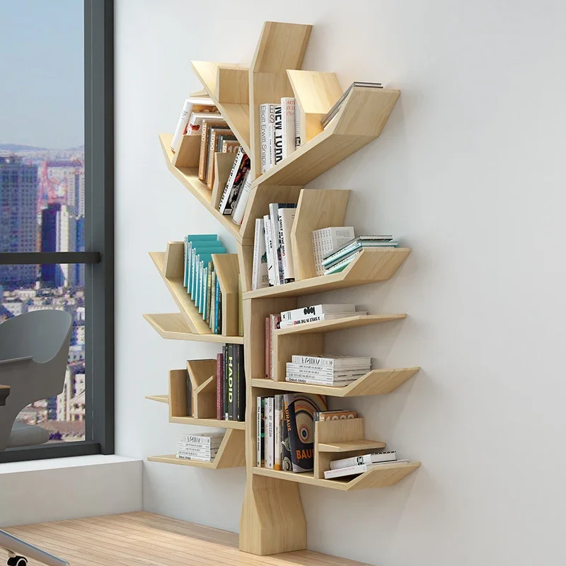 Kids Cube Storage Bookcase Shelf Corner Tree Shelves Minimalist Nordic Shelf Bookcase Wood Scaffale Libreria Room Furniture