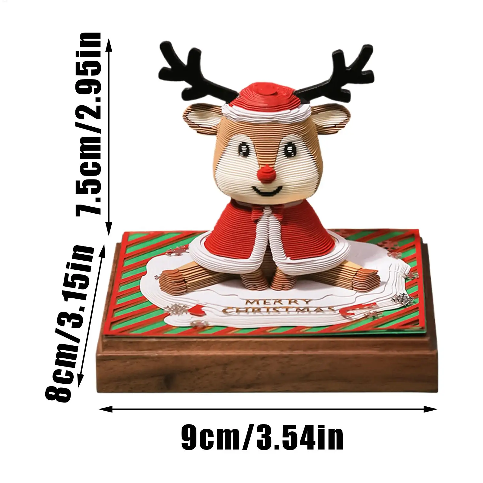 3D Calendar Deer Design Daily Planner Christmas Themed Tear Away Desk Calendar 2026 for Kids Women Men Teacher School Classroom