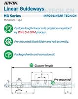 HIWIN สแตนเลส MGN12H Z1 โหลด MGN12 Linear Rail 150 200 300 350 400 มม.HIWIN MGN12H บล็อก Carriage Linear Guideways 6