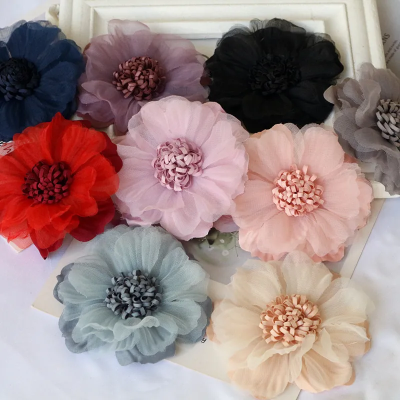 Handmade Fabric Flowers for DIY Decoration and Crafting – Set of 5 Large Pieces