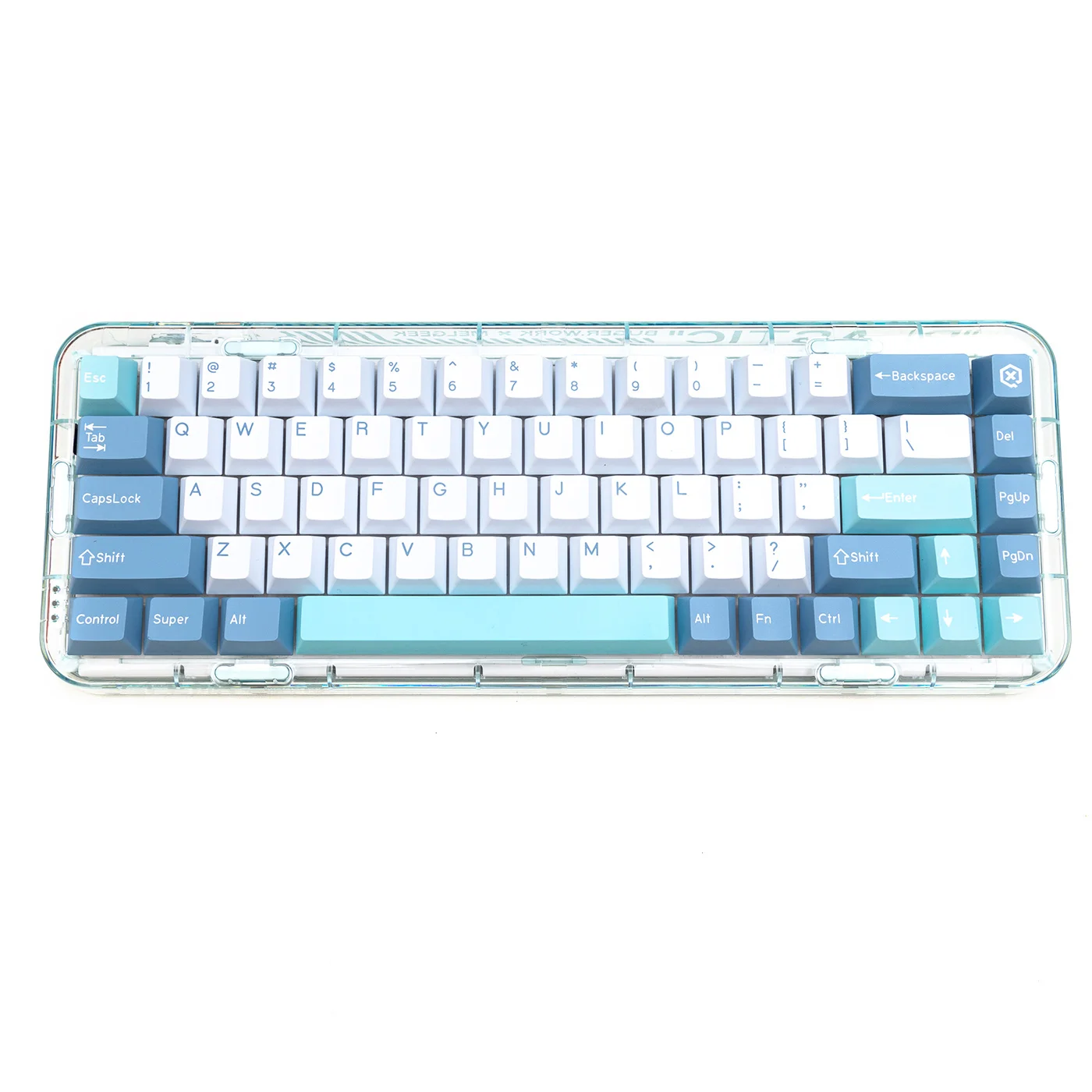 

light blue high quality keycaps complete set pbt material two colour process original height alice 68 87 98