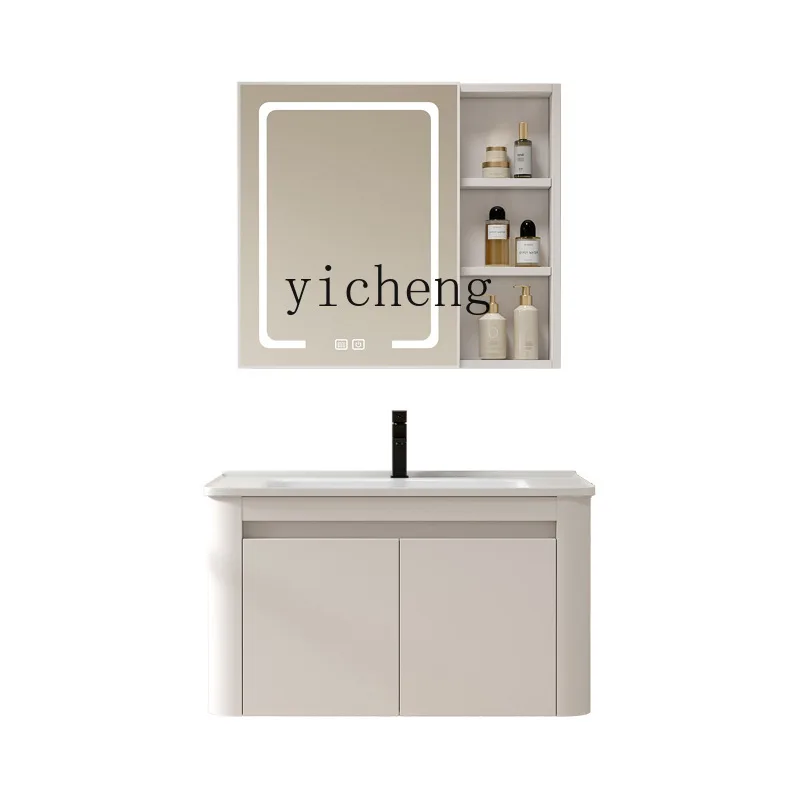 

XL Bathroom Cabinet Thickened Alumimum Washstand Ceramic Integrated Wash Basin Cabinet Combination