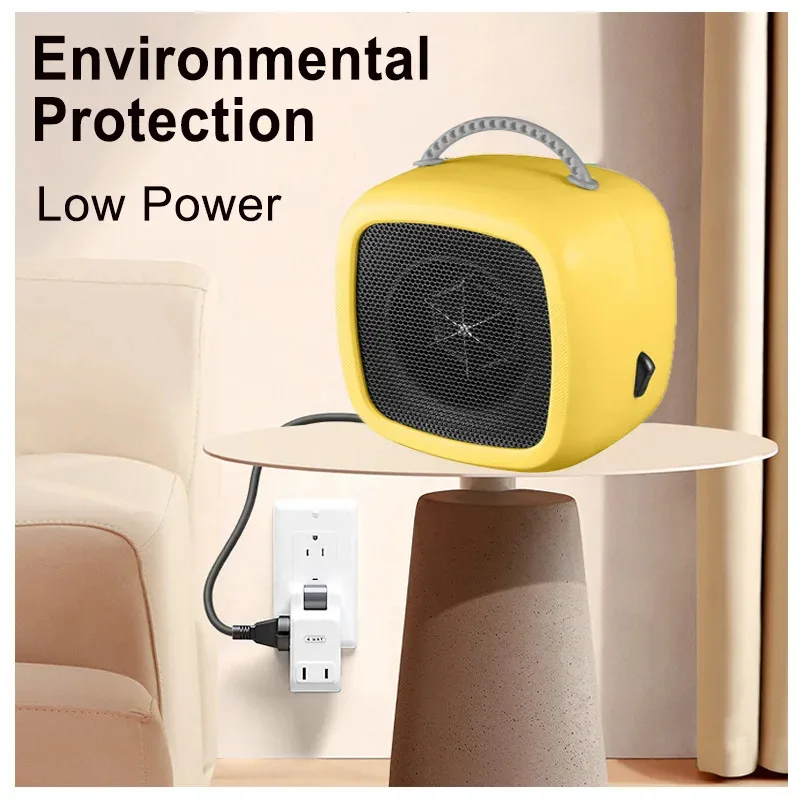 NEW Household Small Heater Mini Desktop Fan Heater Button Switch With Handle Winter Heating Warmer Power Office Dedicated Heater