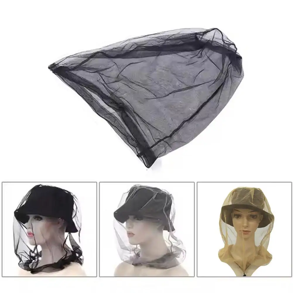 Outdoor Fishing Cap Mosquito Head Cover Mesh Net Face Protector Gardening Hat Bee Insect-proof Hat for Travel Hiking Camping Cap