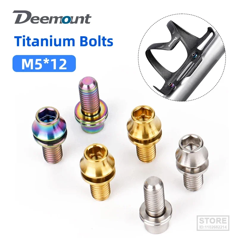 10-Piece Titanium Water Bottle Cage Bolts - M5x12mm Rainbow Color Allen Head