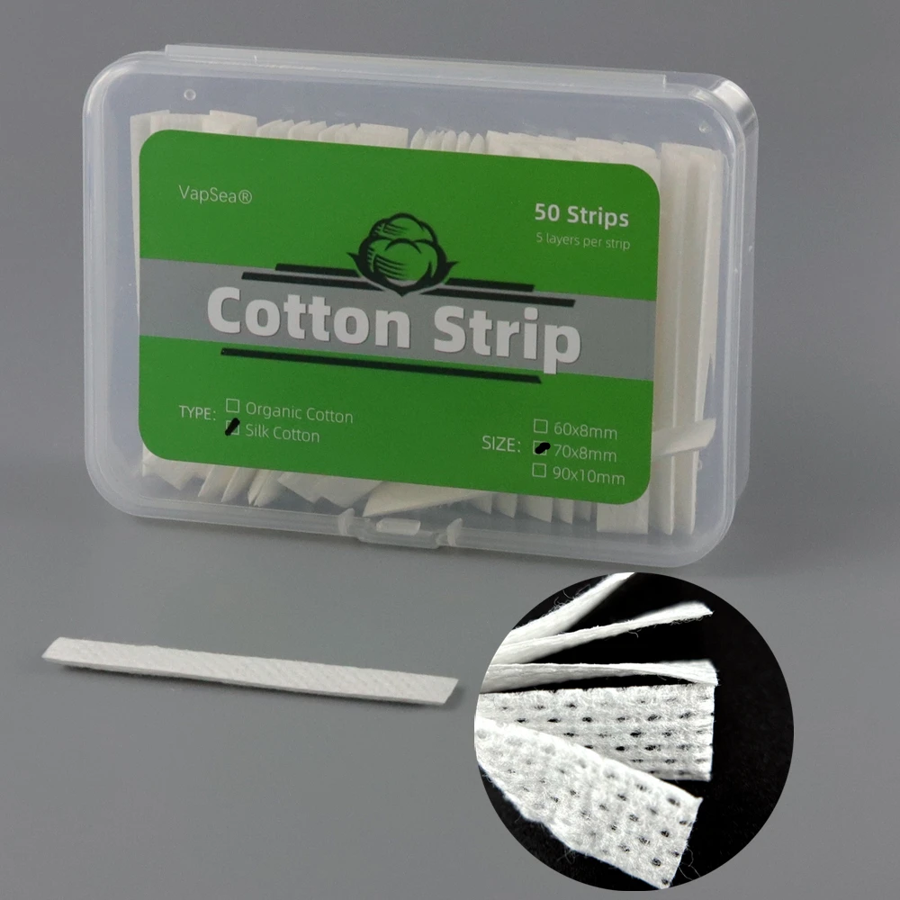 50 Strips General Original Organic/Mesh Cotton Strip For PNP/TPP/Galiburn G/RPM2/RPM3/GT Series/Z Serise RBK ReBuild Coil Kit