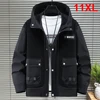 Plus Size 11XL Cargo Jacket Men Hooded Coat Fashion Casual Multiple Pockets Jackets Big Size 11XL Coats Male 1