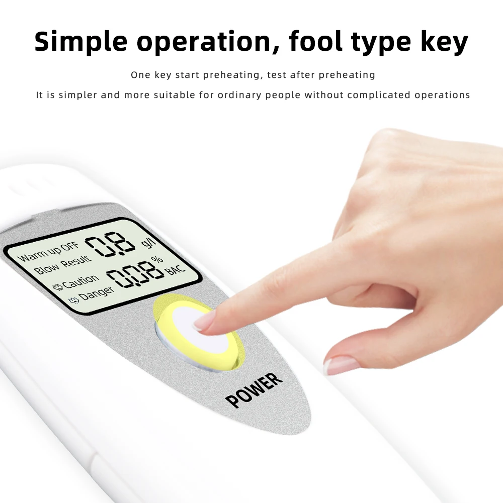 Non-Contact Breath Alcohol Tester Digital Sound Alarm Alcohol Tester LCD Screen Breathalyzer High Accuracy Police Alcotest