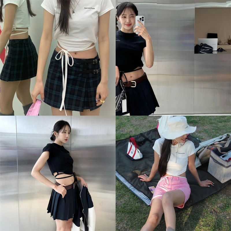 

Fashion Classic Trendy Luxury Design Summer New Casual Letter Round Neck Strap Short Sleeve T-shirt Female