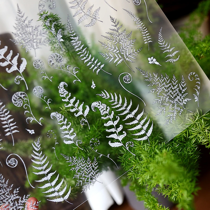 A4 White Ink Flower Transparent PET Film Binder Index Separator Page Dividers DIY Diary Book Sticker Stationery