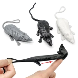 1 PC Novelty Gags & Practical Joke Toys Funny Laugh Rubber Rat Stretchy Flying Finger Black/White/Gray Random Color Trick