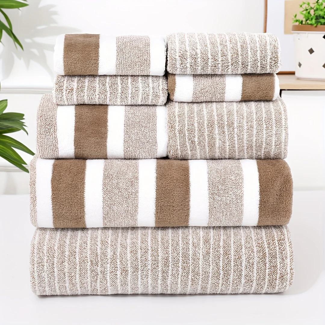 Mixweer Set 10 Asciugamani Da Bagno In Microfibra Velluto Corallo - 70x140 Cm, Morbidi E Assorbenti, Multicolore