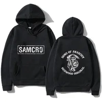 Men's Pure Cotton Hooded Sweatshirt Sons of Anarchy SAMCRO Double-sided Printed Men's and Women's Fashion Brand Design Pullover 1