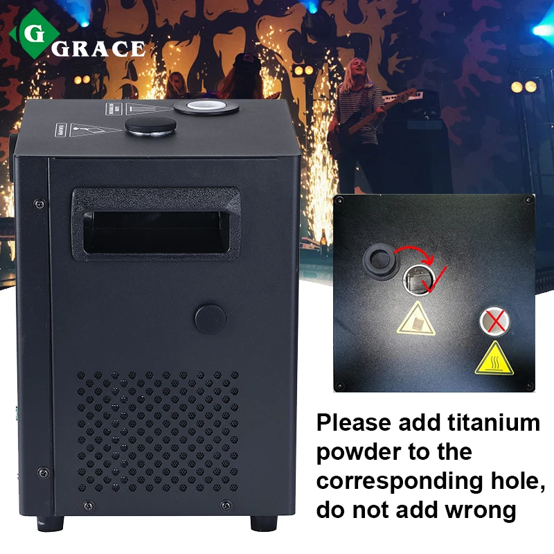 Igracelite 600w 무선 리모컨 스마트 DMX 제어 콜드 스파크 머신 웨딩 콜드 불꽃놀이 머신 파티 디스코 쇼용