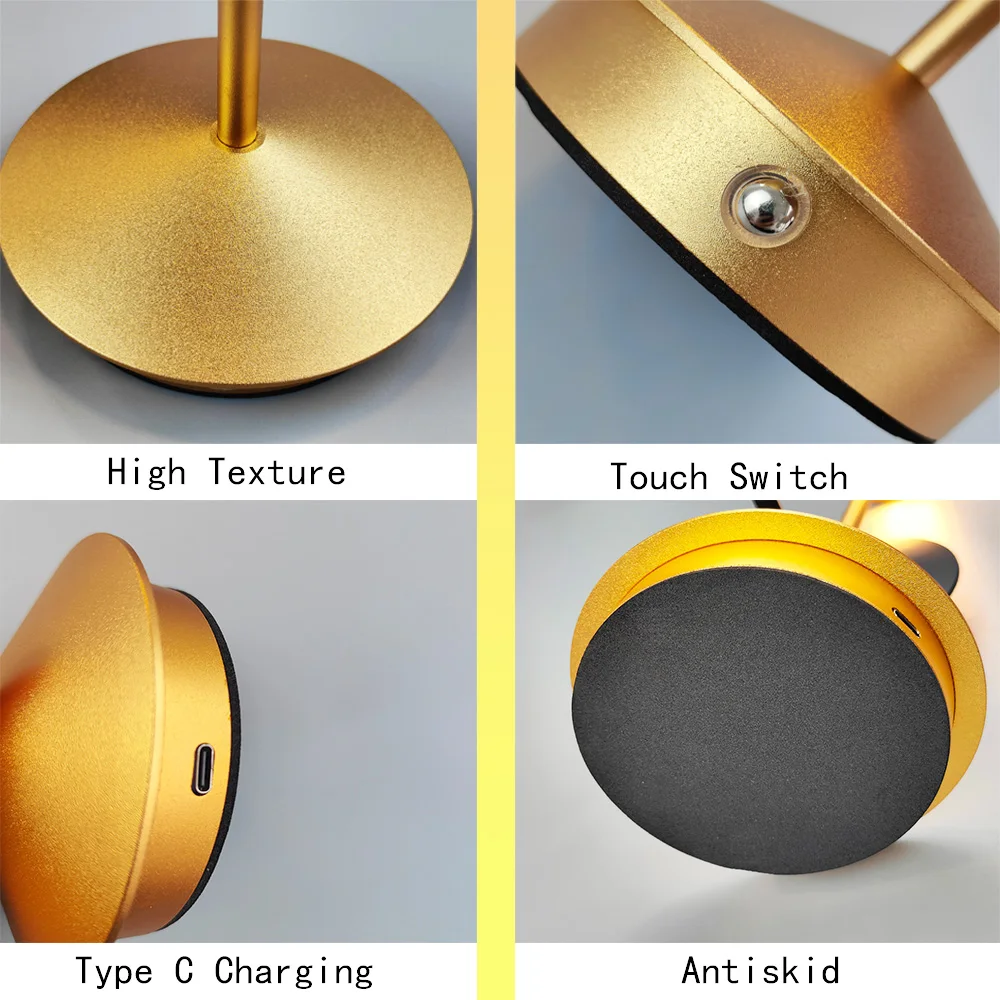 Type-C Rechargeable Table Lamp Creative Dining Touch Led Hotel Bar Coffee Pina pro Table Lamp Lampada Da Tavolo Decorative Lamp 6