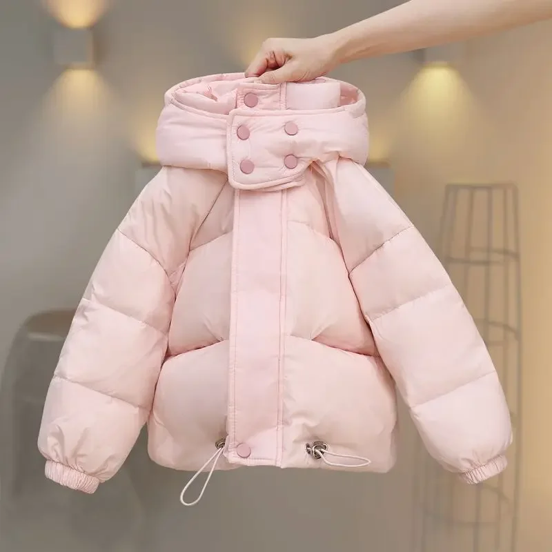 Korean Autumn Winter Children's Down Jacket Boys Girls Thick Hooded White Duck Down Jacket Teenagers Winter 3-12Y