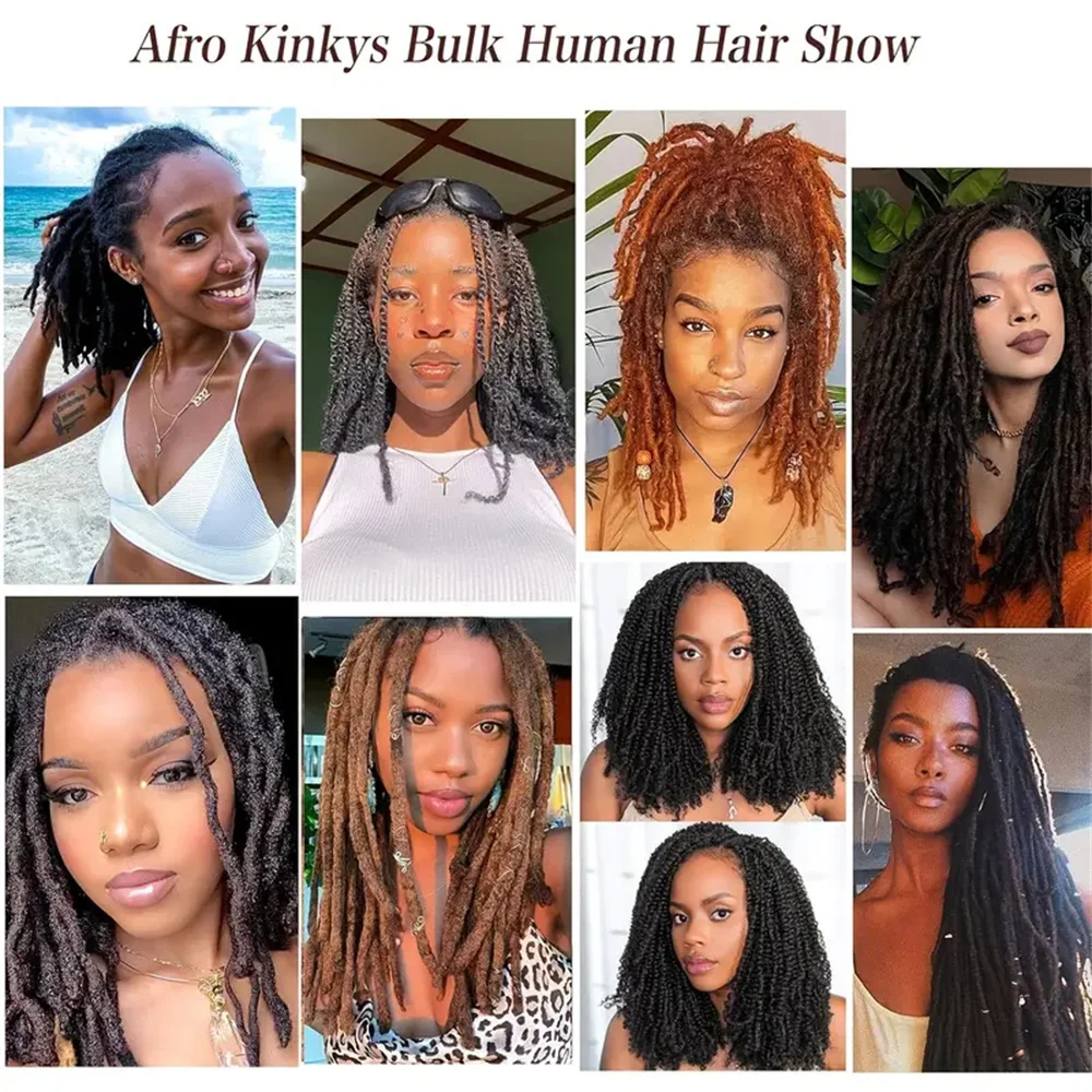 Afro Kinky Bulk Human Hair For Braiding Twists Hair For Micro Twist Afro Kinky Hair Extension 6