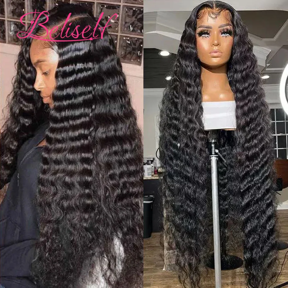 13×6 Loose Deep Wave Wig 360 Lace Frontal Wigs Pre Plucked Transparent Lace Front Human Hair Wigs Deep Wave 5x5 Closure Wig