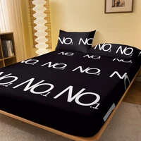1 Simple modern Letter Geometry printed matte Fitted Sheet, bedroom printed bed cover, bedding (excluding pillowcases) 1