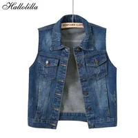 Denim Vest for Women Jacket Spring Streetwear Women Clothing Autumn Coats Fashion Clothes Casual Vintage Elegant Sleeveless