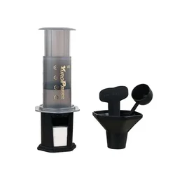 Portable Yuropress French Press Espresso Coffee Maker with Reusable Filter (Grey)