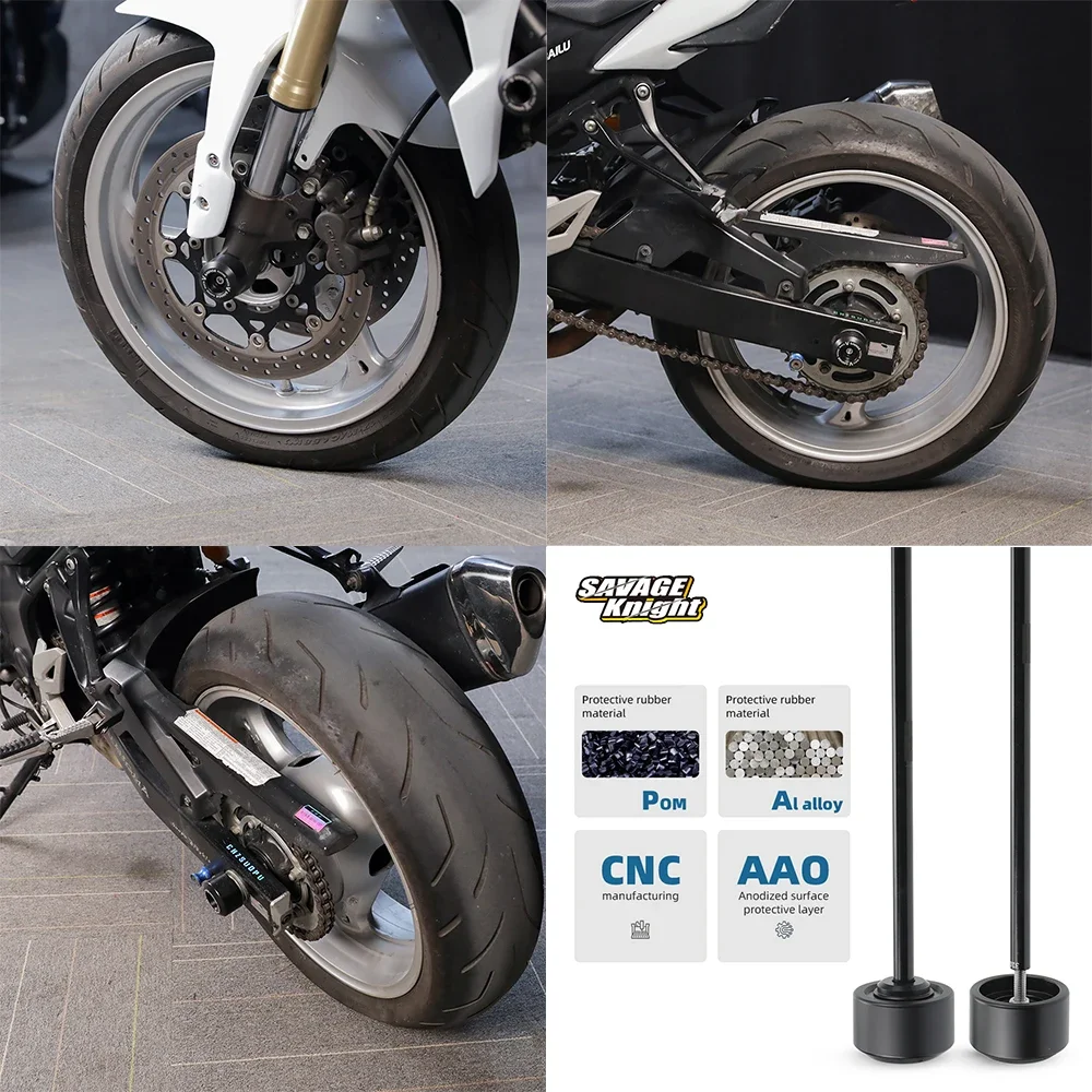 스즈키 GSR750 GSXS750 액슬 포크 크래시 슬라이더 앞뒤 GSXS GSX-S 750 GSR 600 오토바이 휠 허브 충돌 방지 보호대