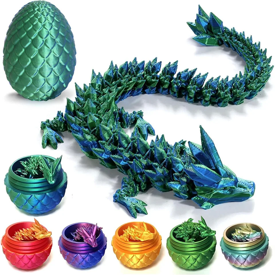 Qottmez 3D Drache Mit Ei - Bewegliche Drachenfigur 27cm Für Kinder & Sammler