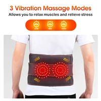 Infrared heating waist massager belt with vibration and lumbar support