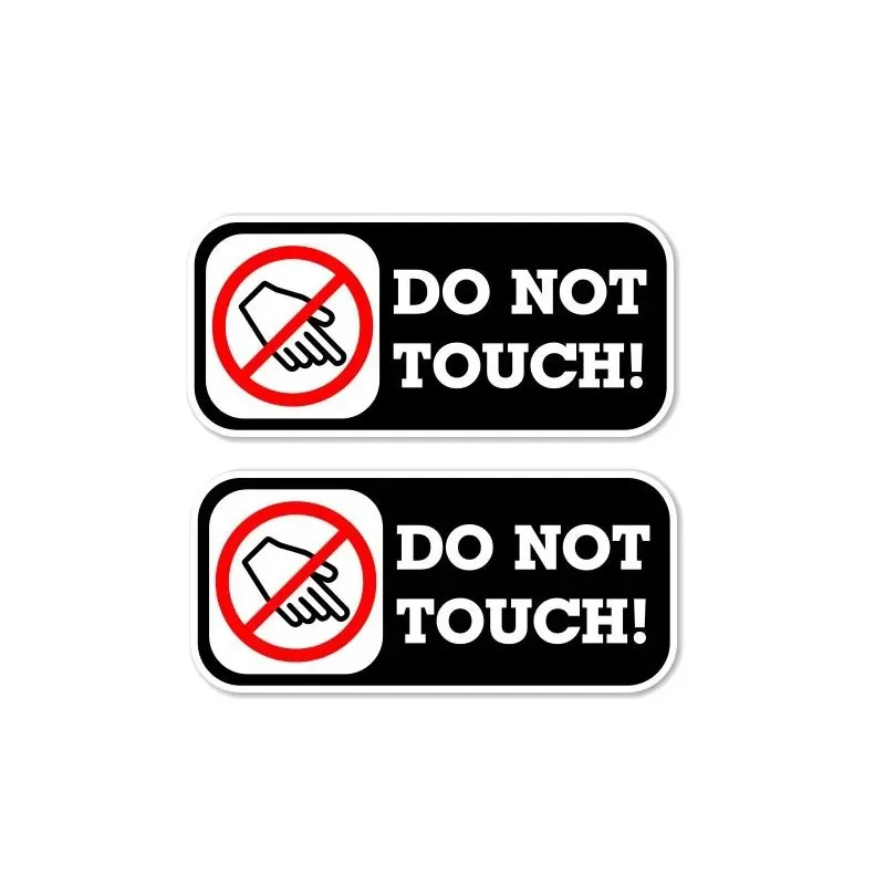 

Car sticker 2X Warning Do not touch car sticker cover scratches decal PVC waterproof and sunscreen 15cm