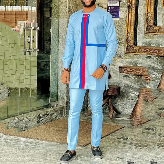 Ayoola Round Neck Long Sleeve Dashiki Outfit - Image 4