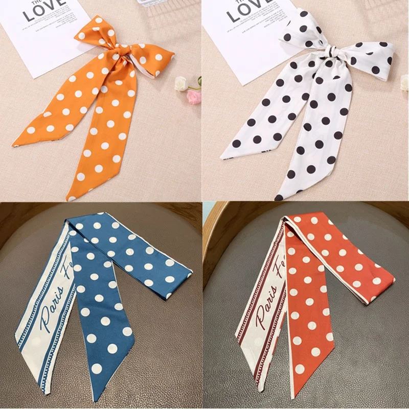 

Лента в горошек, шелковый шарф, повязка для волос, сумка, атласный шарф, шелковый шарф, галстук-бабочка, украшение для сумки